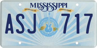 MS license plate ASJ717