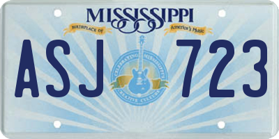 MS license plate ASJ723