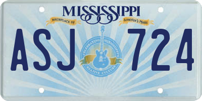 MS license plate ASJ724