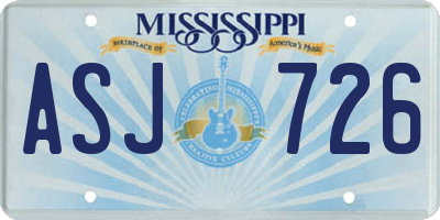 MS license plate ASJ726