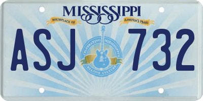 MS license plate ASJ732