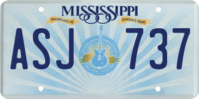 MS license plate ASJ737