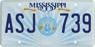 MS license plate ASJ739