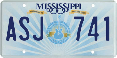 MS license plate ASJ741