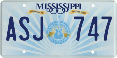 MS license plate ASJ747