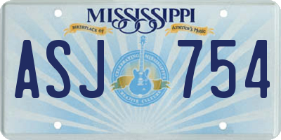 MS license plate ASJ754