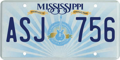 MS license plate ASJ756