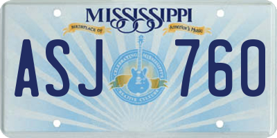 MS license plate ASJ760