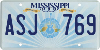 MS license plate ASJ769