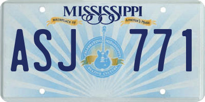 MS license plate ASJ771