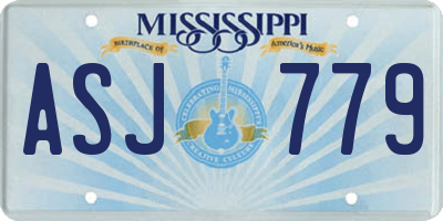 MS license plate ASJ779