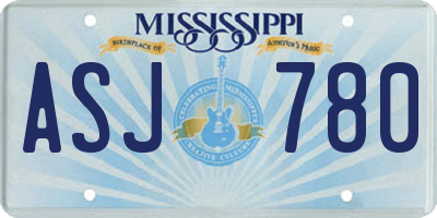 MS license plate ASJ780