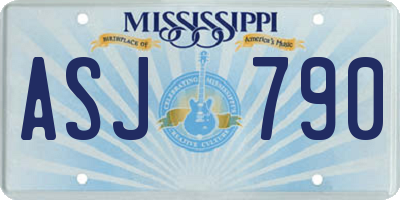 MS license plate ASJ790