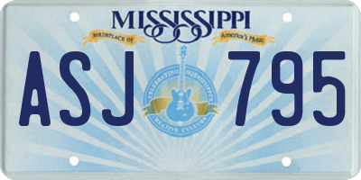 MS license plate ASJ795