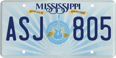 MS license plate ASJ805