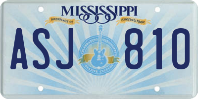 MS license plate ASJ810