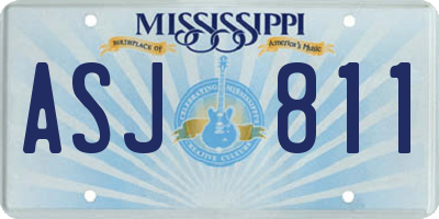 MS license plate ASJ811