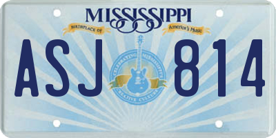 MS license plate ASJ814