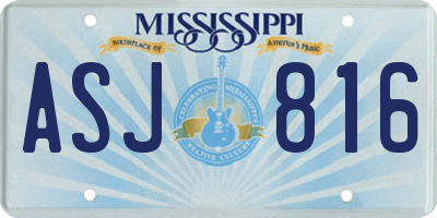MS license plate ASJ816