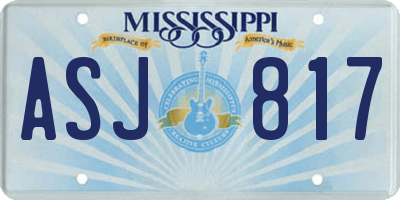 MS license plate ASJ817