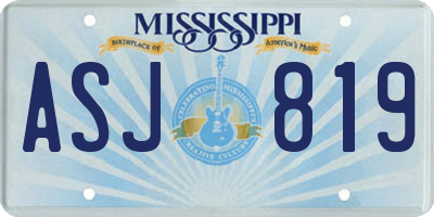 MS license plate ASJ819