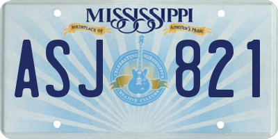 MS license plate ASJ821