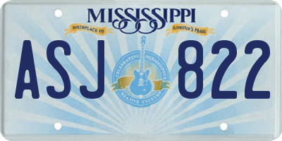 MS license plate ASJ822