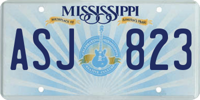 MS license plate ASJ823