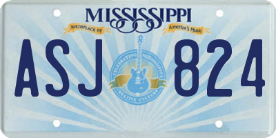 MS license plate ASJ824