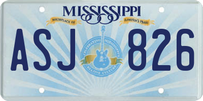 MS license plate ASJ826