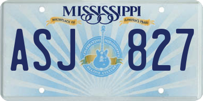MS license plate ASJ827