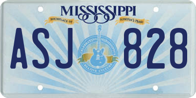 MS license plate ASJ828