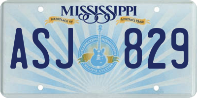 MS license plate ASJ829