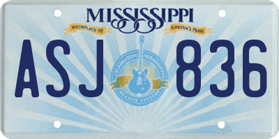 MS license plate ASJ836