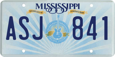 MS license plate ASJ841