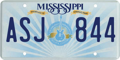 MS license plate ASJ844