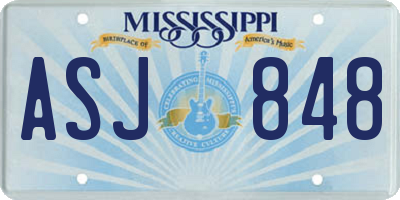 MS license plate ASJ848