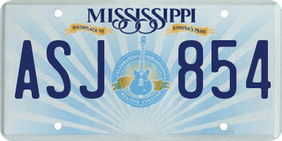 MS license plate ASJ854