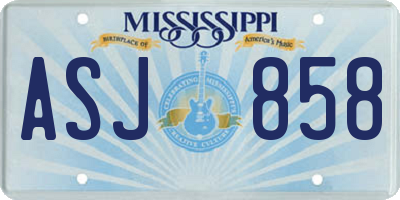 MS license plate ASJ858