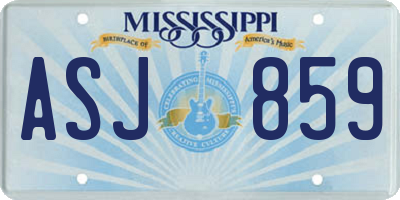 MS license plate ASJ859
