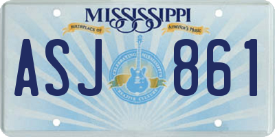 MS license plate ASJ861