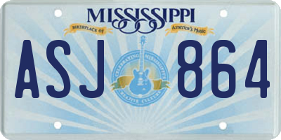 MS license plate ASJ864