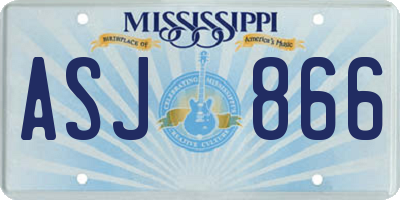 MS license plate ASJ866