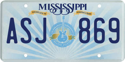 MS license plate ASJ869