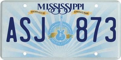 MS license plate ASJ873