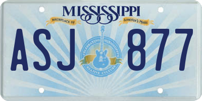 MS license plate ASJ877