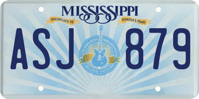 MS license plate ASJ879
