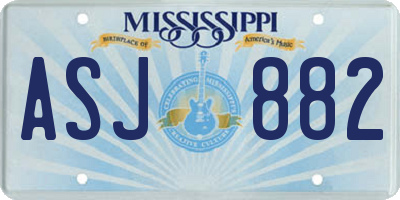MS license plate ASJ882
