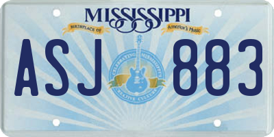 MS license plate ASJ883