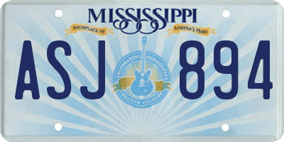 MS license plate ASJ894